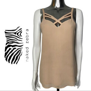 🛍️3/$40 Naked Zebra Strappy Camisole Strappy Top  Size Small